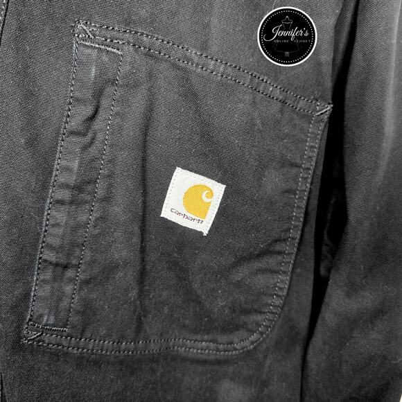 Carhartt Men's Black Rugged Flex® Relaxed Fit Fleece-Lined Shirt Jacket 2XL Tall - Picture 7 of 15